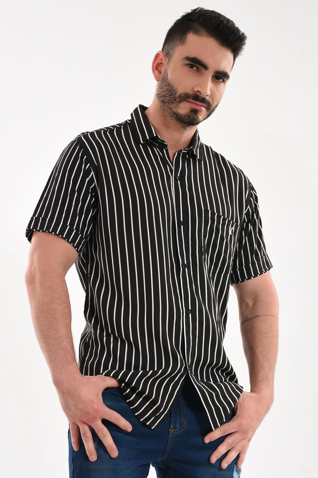 Galaxy Commerce - Camisa para Hombre Negro marca 80 grados GS6130