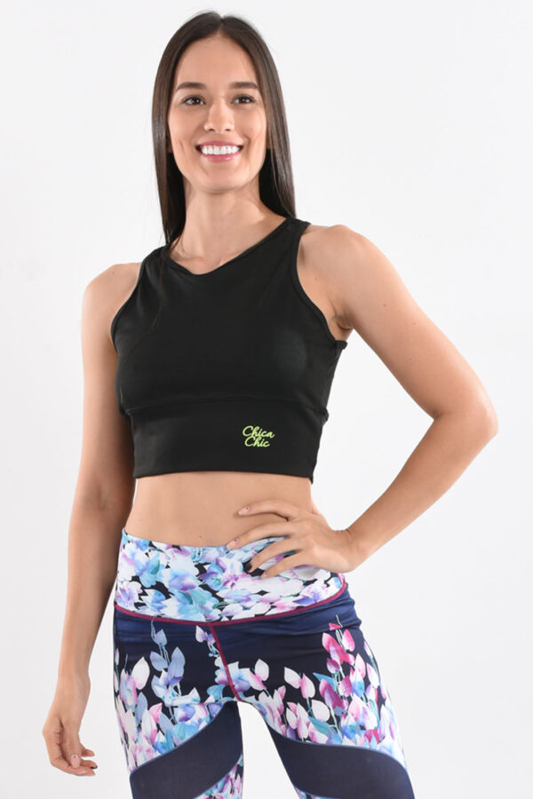 Galaxy Commerce - Crop Top para Mujer Negro marca Chica Chic D10756